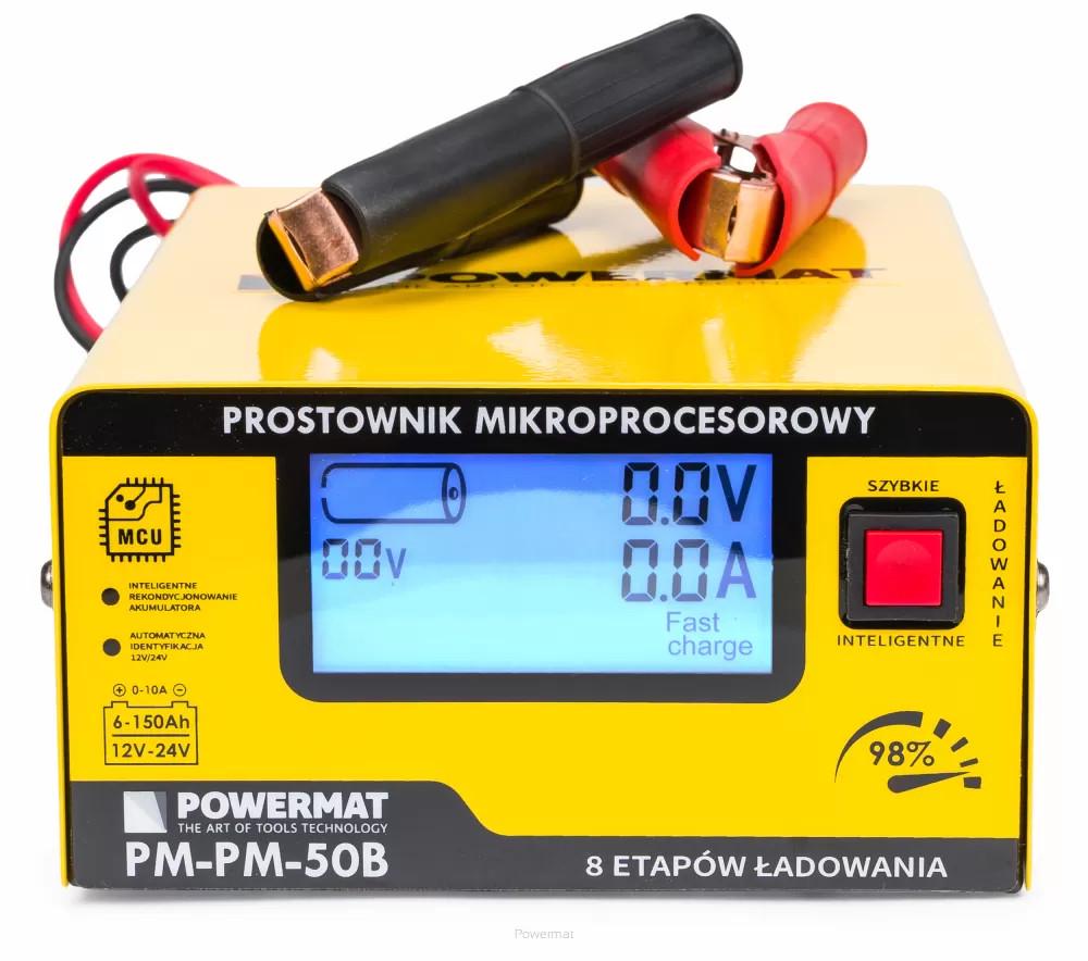 Зарядное устройство Powermat PM-PM-50B 2767171740 12/24 В 0,1–10 А трансформаторное микропроцессорное с PWM для AGM/EFB/GEL/WET/VRLA Зарядное устройство Powermat PM-PM-50B 2767171740 12/24 В 0,1–10 А трансформаторное микропроцессорное с PWM для AGM/EFB/GEL/WET/VRLA