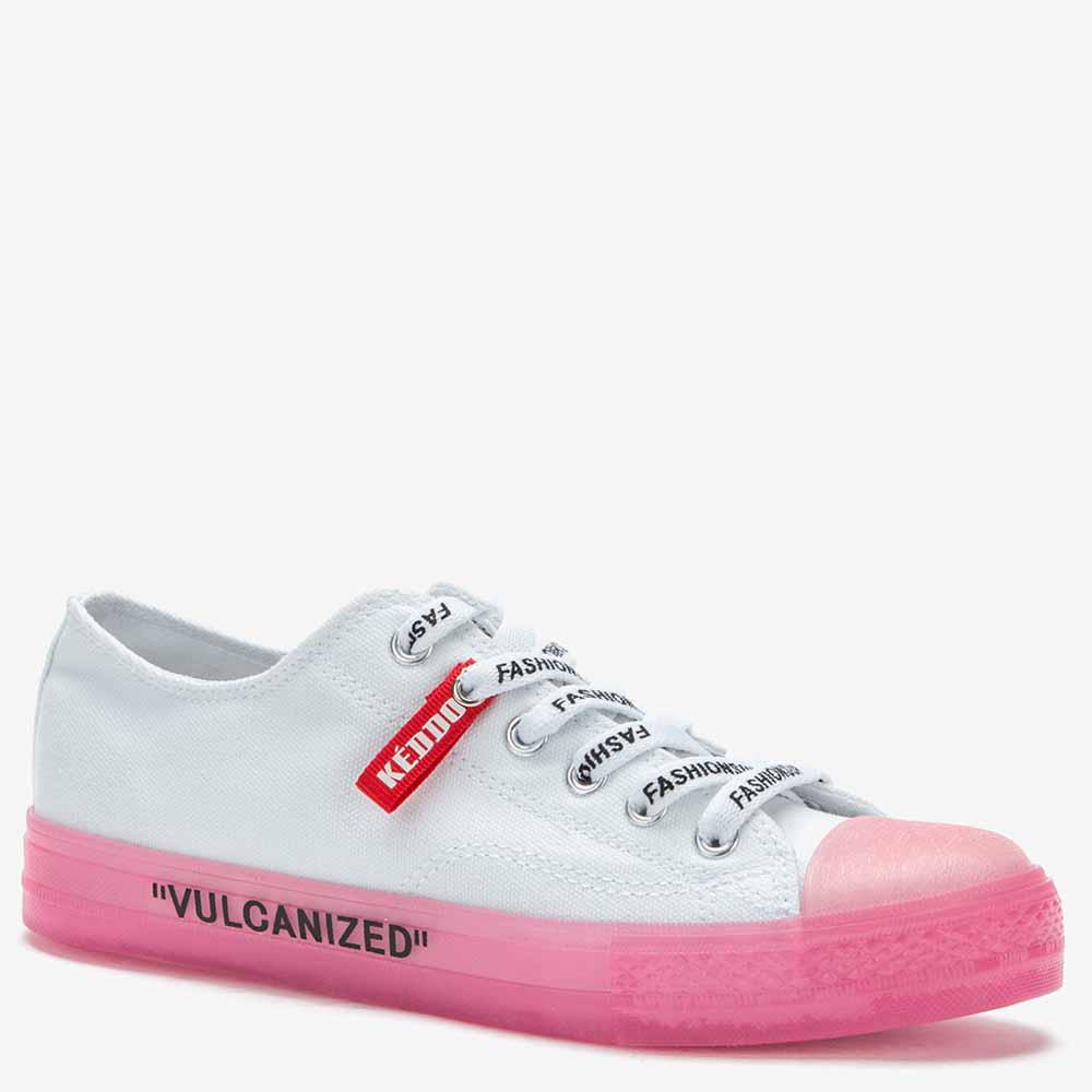 Кеди жіночі Keddo Denim текстиль р. 38 Білий/Рожевий (807735/01-07)