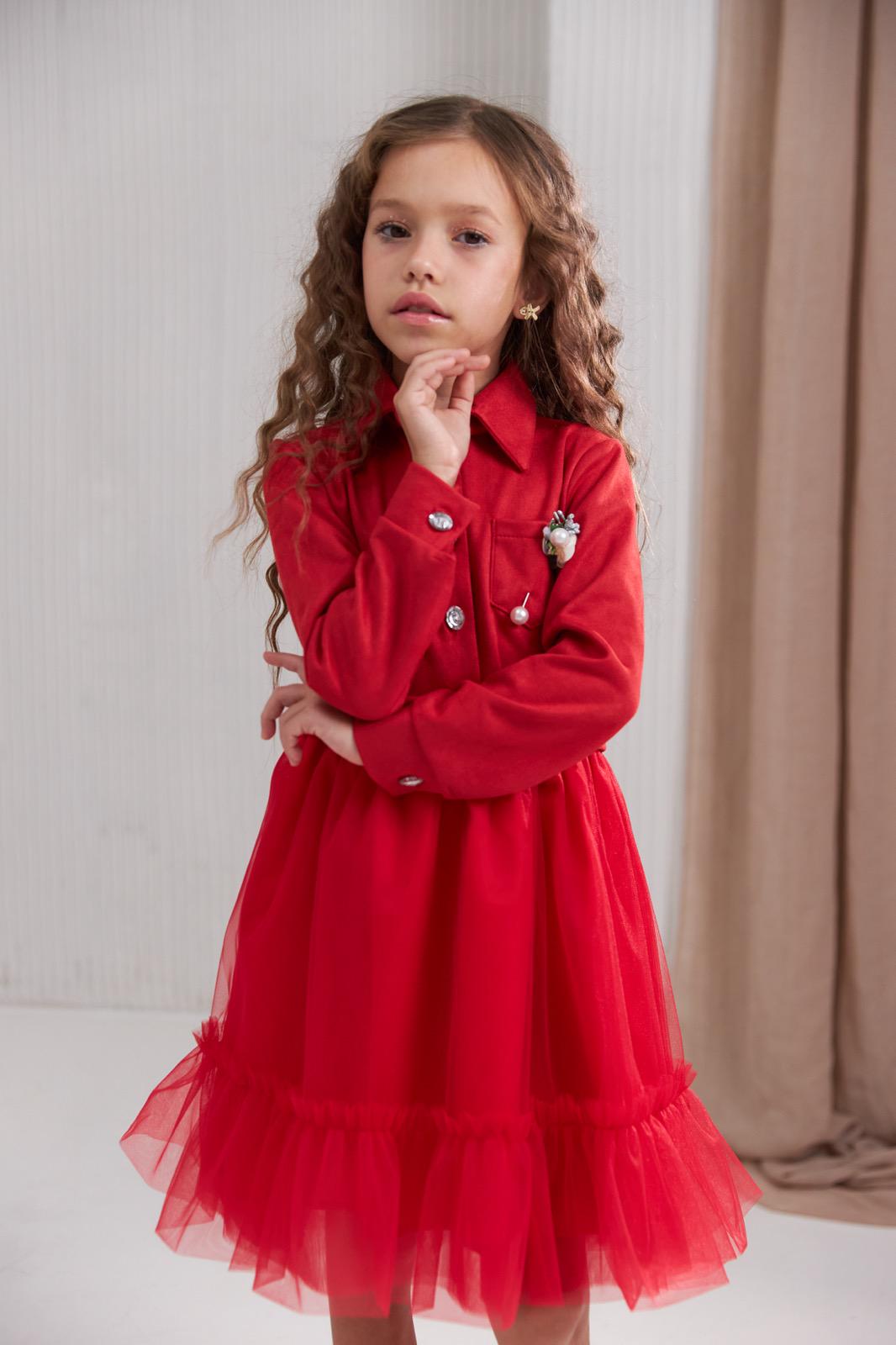 Платье детское 116 см Красный (24087488) - фото 2 Платье детское 116 см Красный (24087488) - фото 2