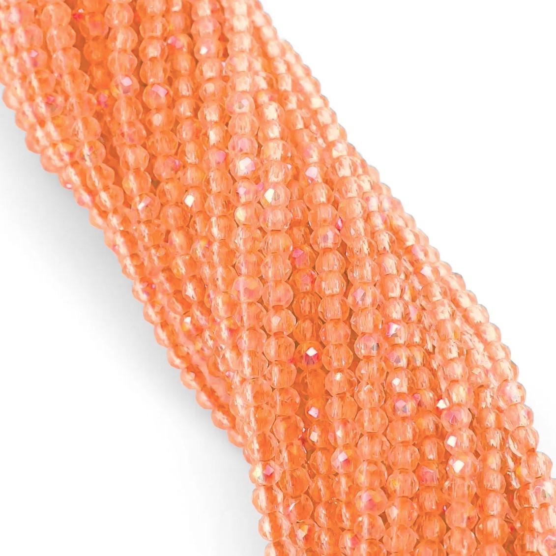 Бусины Шпинель огранка круглая АВ 14 2 мм 200 шт. нить 37 см Оранжевый (БШ1402к83)