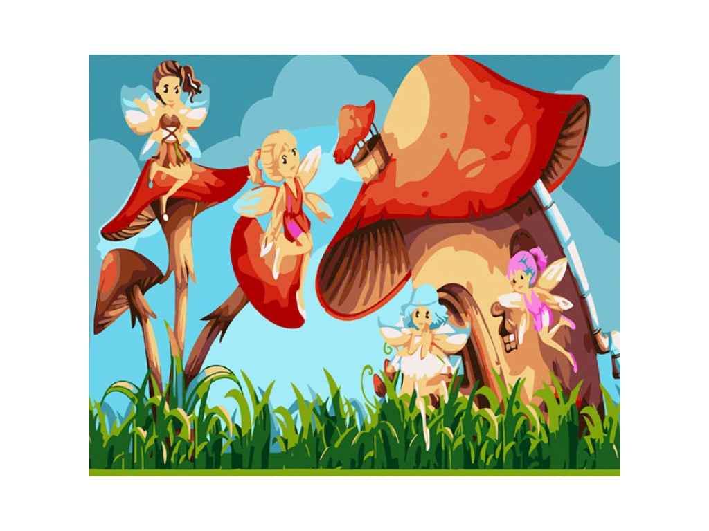 Картина по номерам Strateg Феи на грибочках 30х40 см (SS6696)