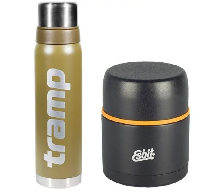 Комплект термос для еды Esbit 500 мл 017.0034 и термос Tramp 0,9 л Олива (TRC-027-olive)