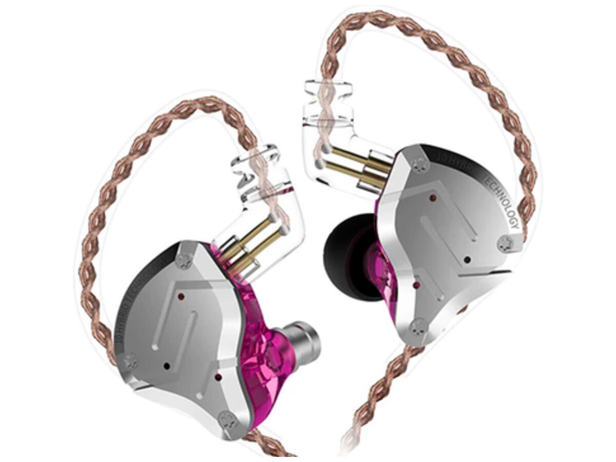 Навушники KZ ZS10 Pro з мікрофоном Purple