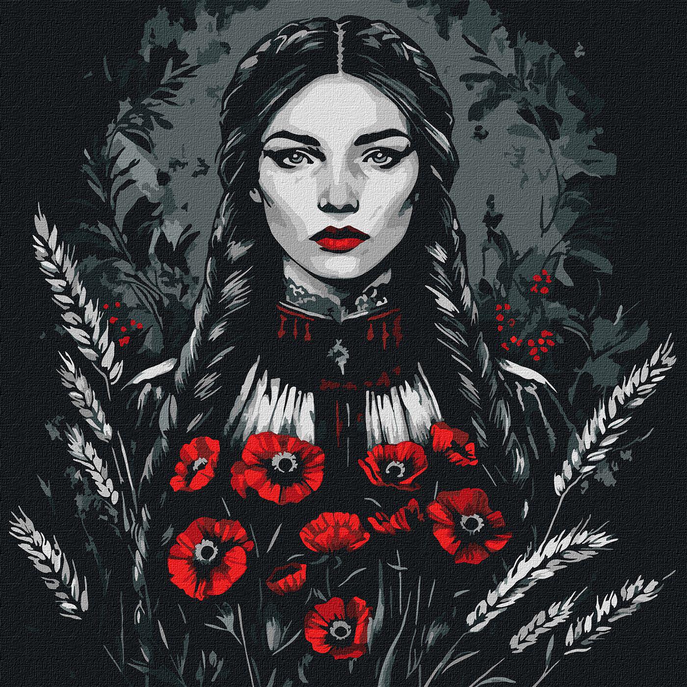 Набір для розпису по номерах Ideyka Жіноча сила КНО8572 40x40 см (MTT-199302)