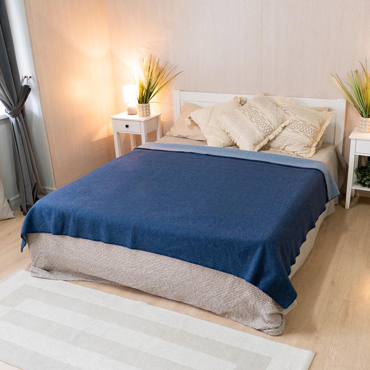 Плед-ковдра вовняна Love You 130х170 см Синій/Блакитний (6132)