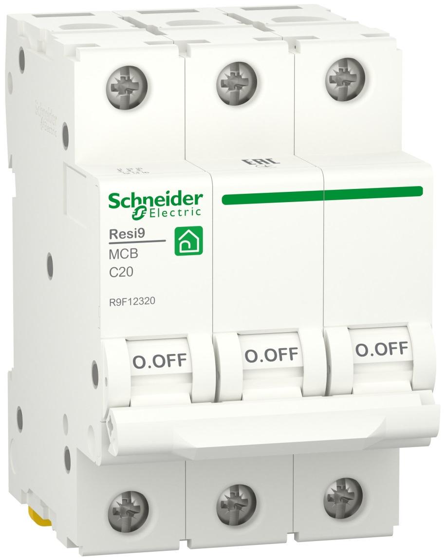 Автоматический выключатель Schneider Electric RESI9 3P 20A 6кА С (R9F12320) - фото 1