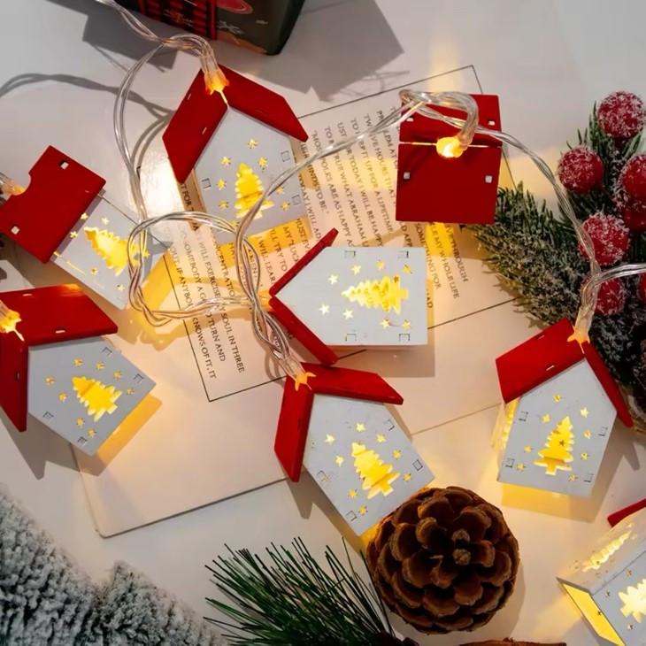 Гірлянда Будиночки ялинка 2 м 10 LED ламп на батарейках Жовтий (2379398138) - фото 4 Гірлянда Будиночки ялинка 2 м 10 LED ламп на батарейках Жовтий (2379398138) - фото 4