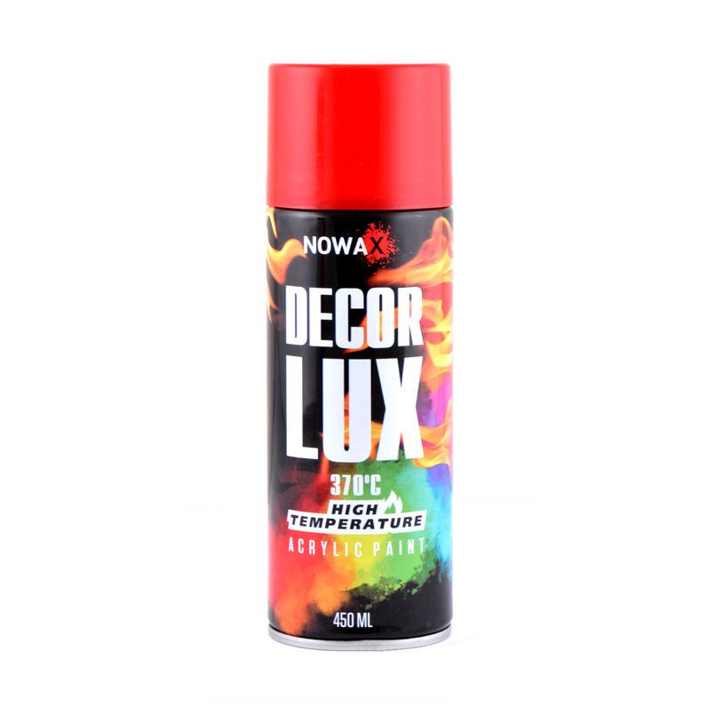 Краска акриловая NOWAX Decor Lux высокотемпературная 370°C 450 мл Red (3000) - фото 1