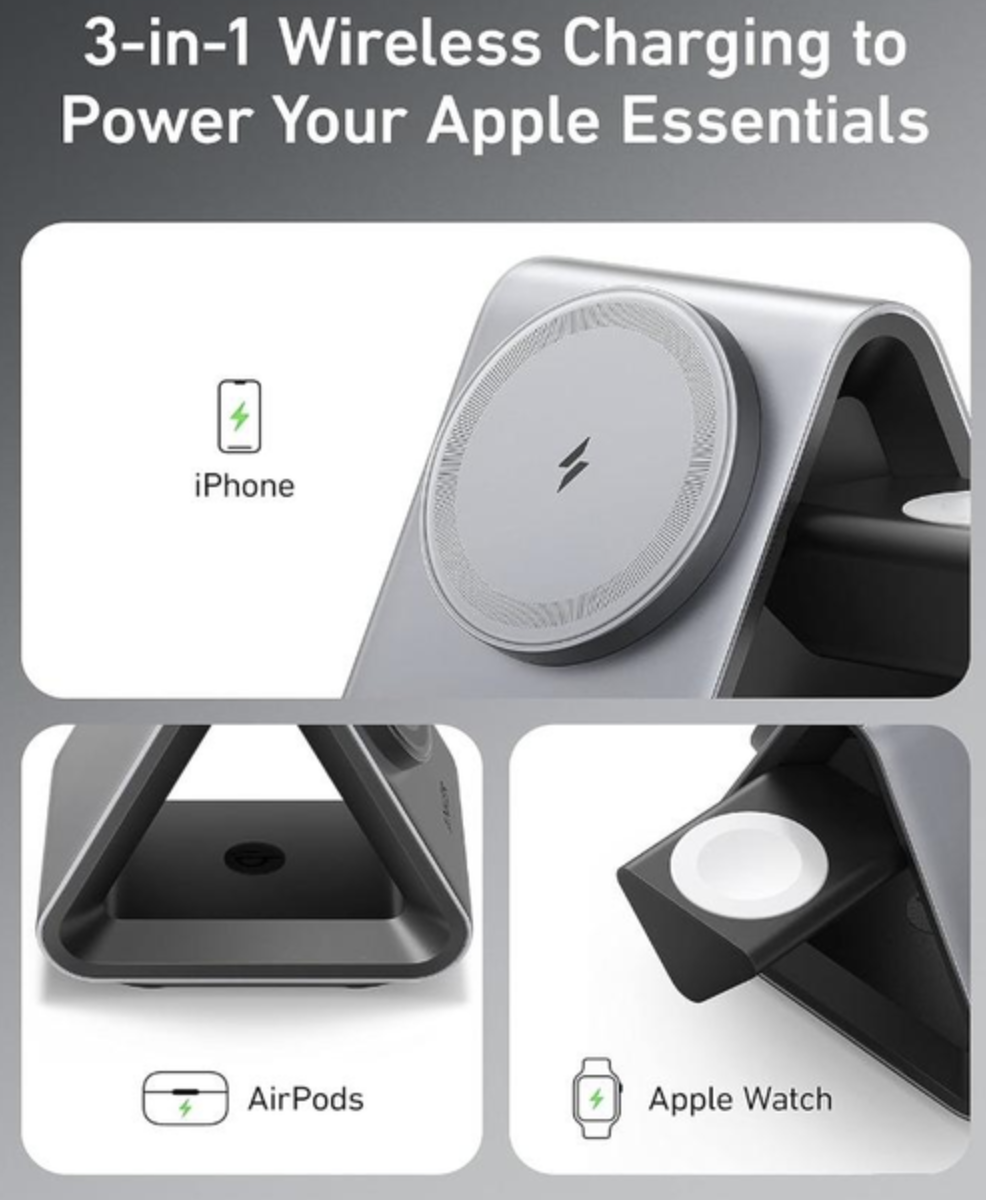 Зарядний пристрій Anker 737 MagGo Charger 3in1 Station з 15W Max Fast Charge з блоком живлення - фото 3 Зарядний пристрій Anker 737 MagGo Charger 3in1 Station з 15W Max Fast Charge з блоком живлення - фото 3