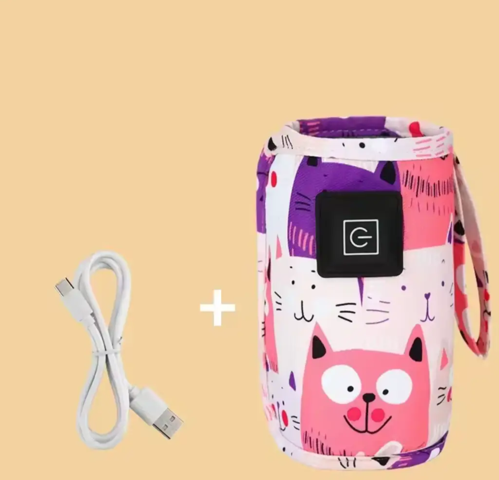 Підігрівач-термос Котики портативний для дитячої пляшечки USB Рожевий - фото 4 Підігрівач-термос Котики портативний для дитячої пляшечки USB Рожевий - фото 4