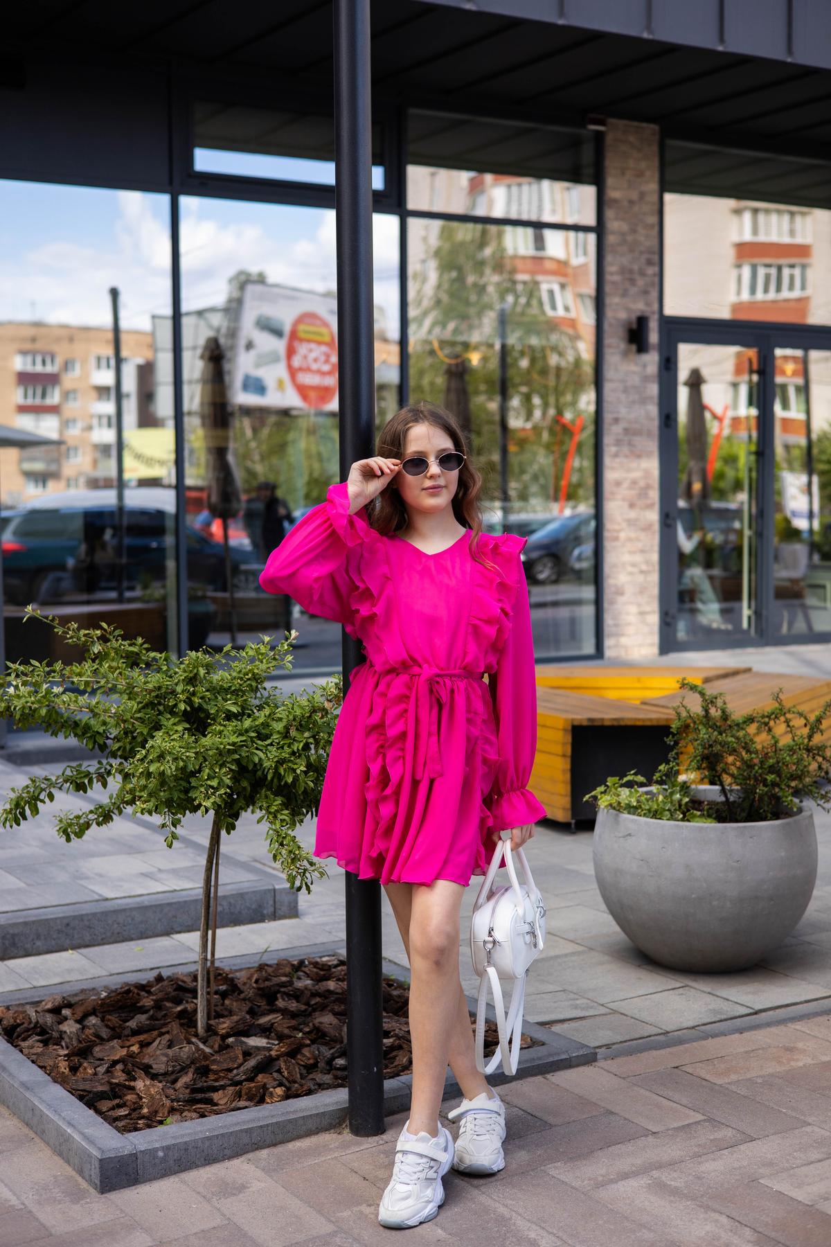 Сукня шифонова підліткова IRmAS 1266 140 см Малиновий - фото 2 Сукня шифонова підліткова IRmAS 1266 140 см Малиновий - фото 2