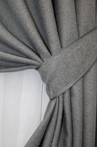 Комплект штор блекаут/лен/мешковина 1,5х2,75 м 2 шт. Серый (288ш) - фото 2 Комплект штор блекаут/лен/мешковина 1,5х2,75 м 2 шт. Серый (288ш) - фото 2