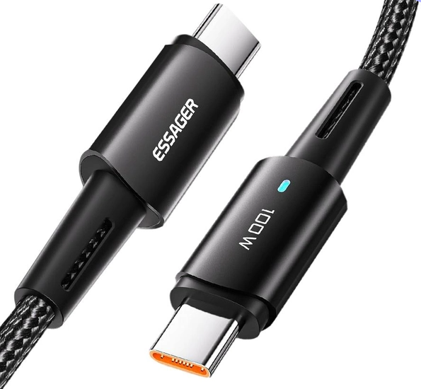 Кабель Essager USB Type-C to Type-C PD 100W 20V 5A 480 Мбит/с QC4.0 FCP (0235)