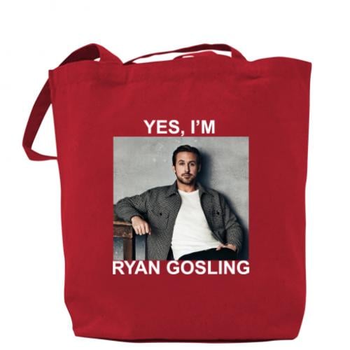 Шопер "Yes, i'm Ryan Gosling" 37x41 см Червоний (16061429-3-195419) - фото 1