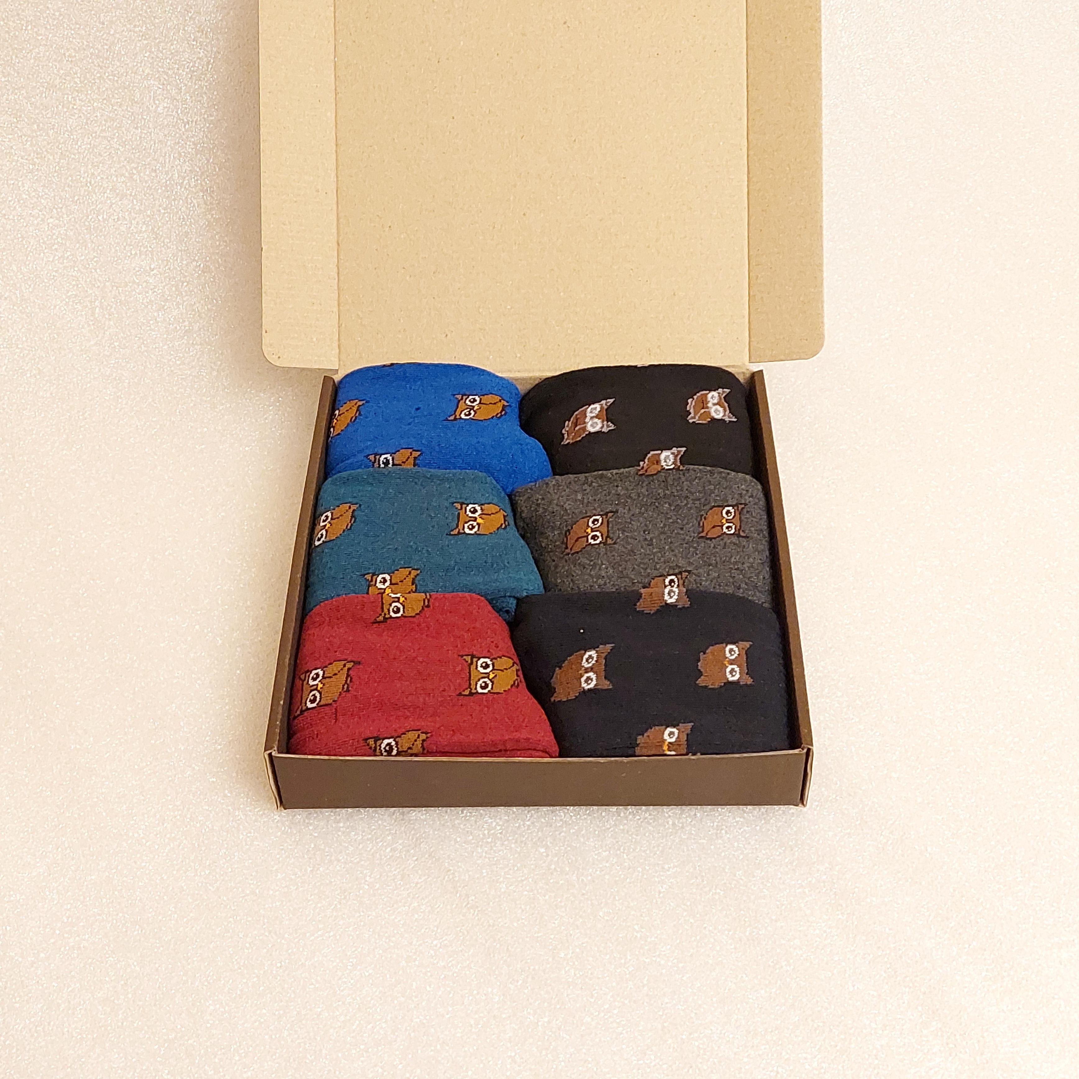 Набір шкарпетки жіночі зимові махрові Житомир Сова 6 пар р. 39 Різнокольорові (0551)