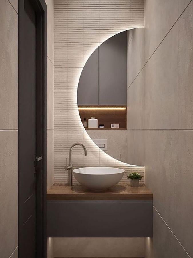 Зеркало полукруглое с подсветкой MOON-M 60х120 см (10002M-60120stW)