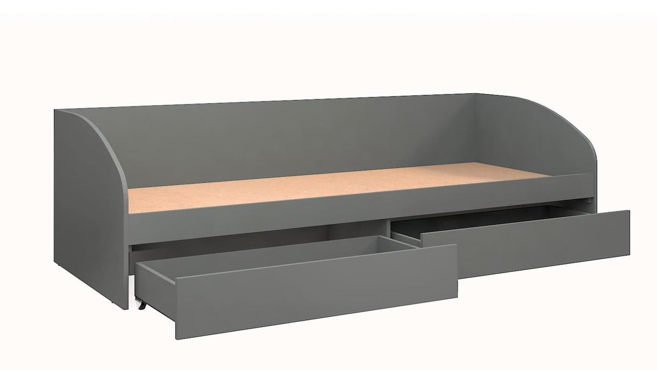 Кровать-софа односпальная Мастер Форм Брайт с 2 ящиками 80х200 см Антрацитовый (23089957)