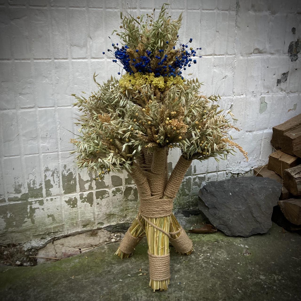 Різдвяний дідух Український стяг з житнього колосся та льону 70 см (1719133182) Різдвяний дідух Український стяг з житнього колосся та льону 70 см (1719133182)