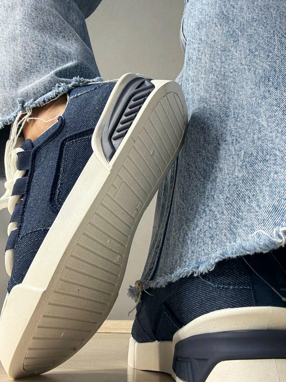 Кеди жіночі Violeta 143-46 джинсові на шнурівці р. 39 Синій/Білий (5043) - фото 7