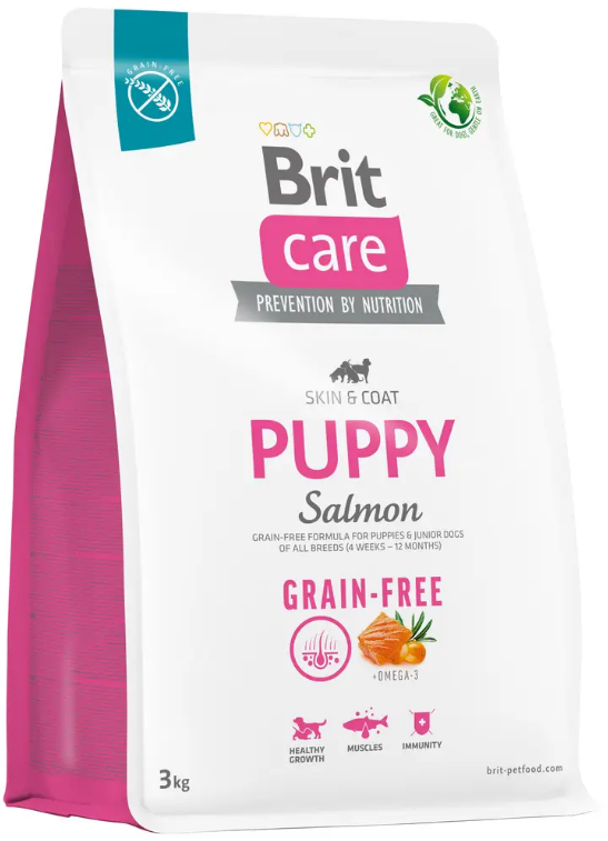 Корм беззерновой для щенков всех пород Brit Care Dog Grain-free Puppy с лососем 3 кг
