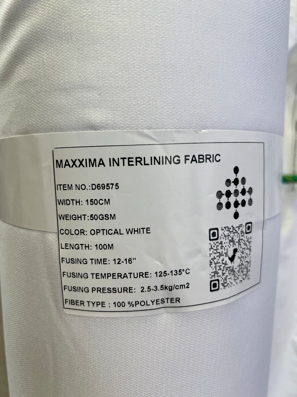 Дублерин клейовий-стрейчевий Maxima D69575 поліестер 100% 150 см Білий (2111186654) - фото 5 Дублерин клейовий-стрейчевий Maxima D69575 поліестер 100% 150 см Білий (2111186654) - фото 5
