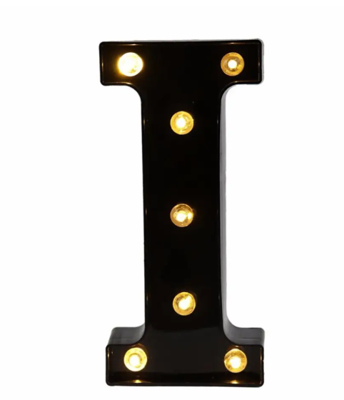 Літера з підсвіткою I об'ємна маленька 22x10 см Чорний (Ч1249) Літера з підсвіткою I об'ємна маленька 22x10 см Чорний (Ч1249)