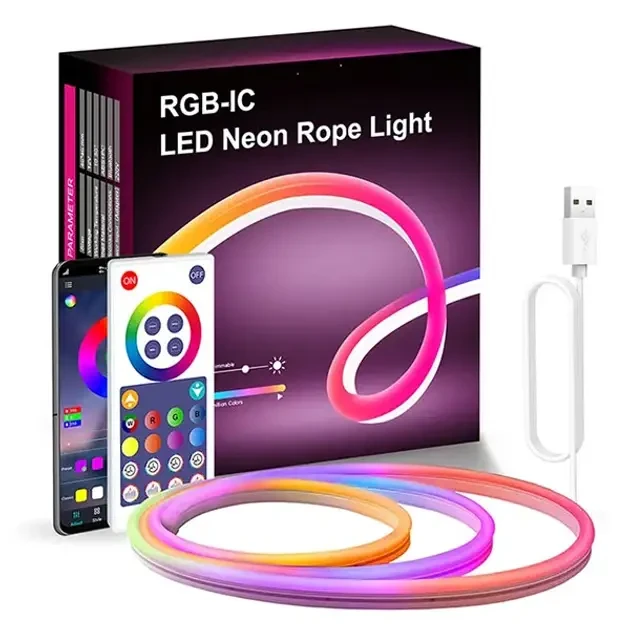 Світлодіодна стрічка неонова USB з керуванням від телефону SFK-11 RGB 5 м (SFK11) - фото 2