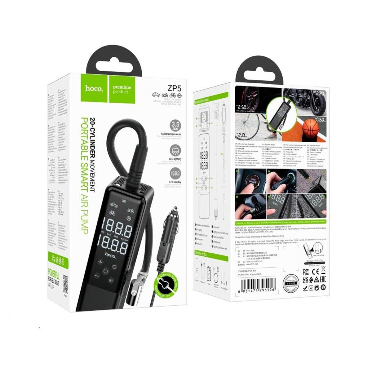 Насос автомобильный Hoco ZP5 May smart air pump Black (6931474795526) - фото 8 Насос автомобильный Hoco ZP5 May smart air pump Black (6931474795526) - фото 8