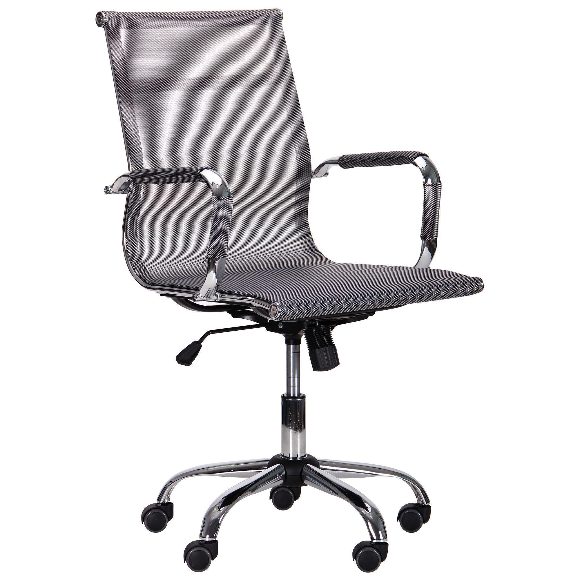 Офісне крісло AMF Slim Net LB XH-633B 960+80х580х640 Хром/Сірий