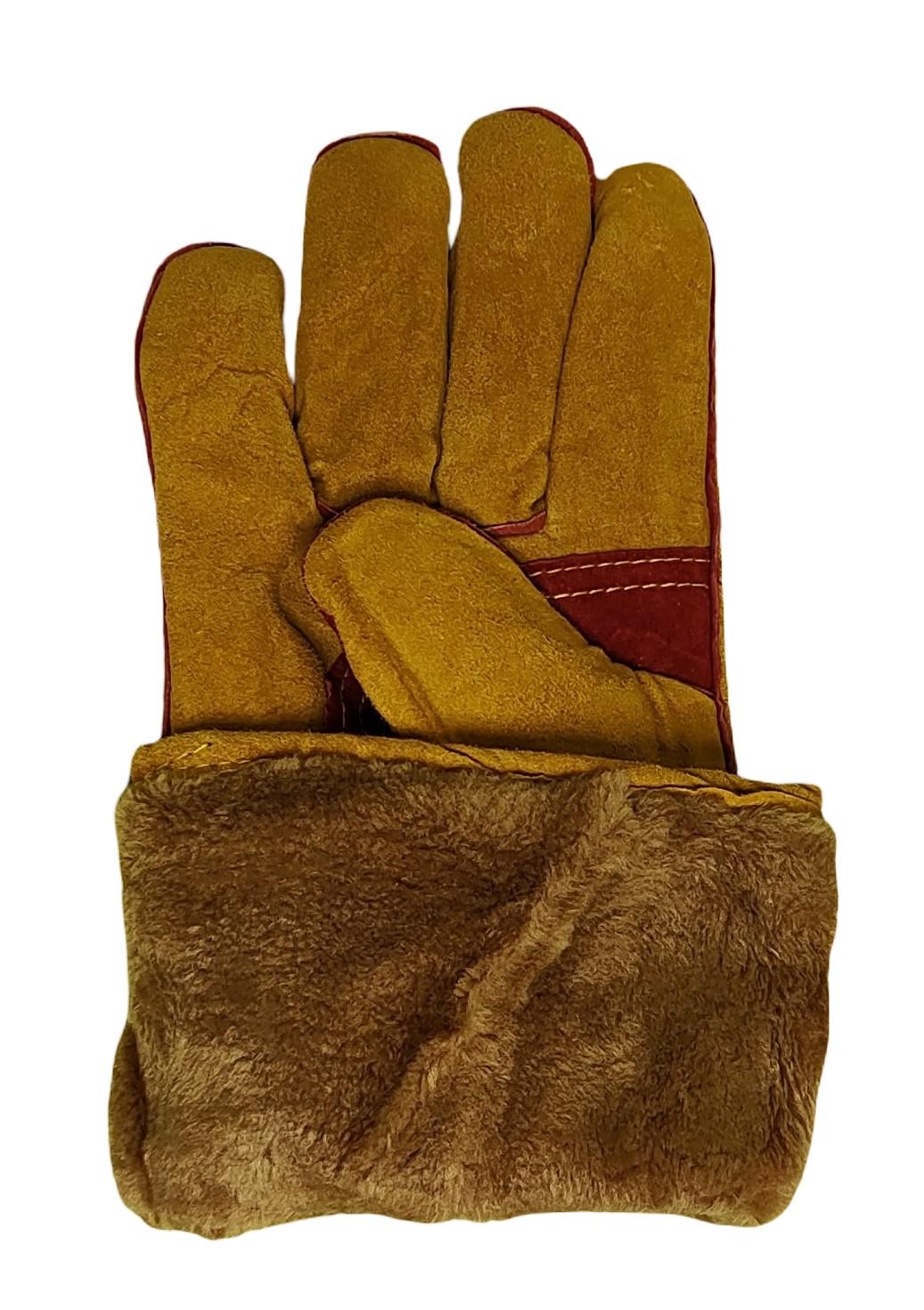 Краги зварника п'ятипалі зимові на хутрі Жовтий (483) - фото 3 Краги зварника п'ятипалі зимові на хутрі Жовтий (483) - фото 3