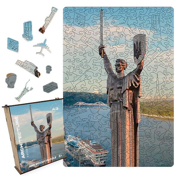 Пазл дерев'яний фігурний Max Woody Батьківщина мати Україна A3 300 деталей
