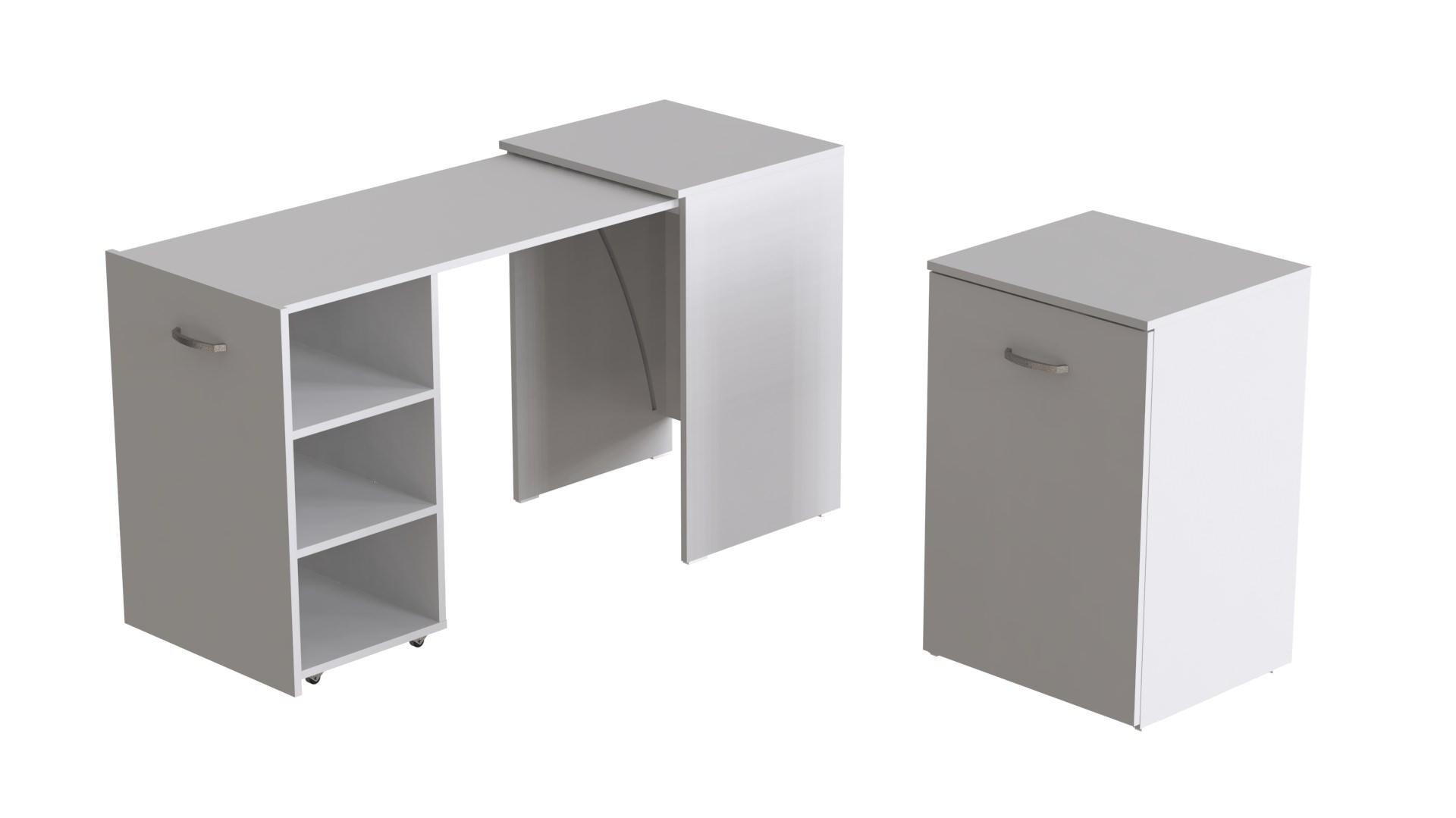 Стіл-тумба трансформер Ferrum-decor 1/2 ДСП 16 мм 750x1450x600 мм Білий (FRD-105074) - фото 9 Стіл-тумба трансформер Ferrum-decor 1/2 ДСП 16 мм 750x1450x600 мм Білий (FRD-105074) - фото 9