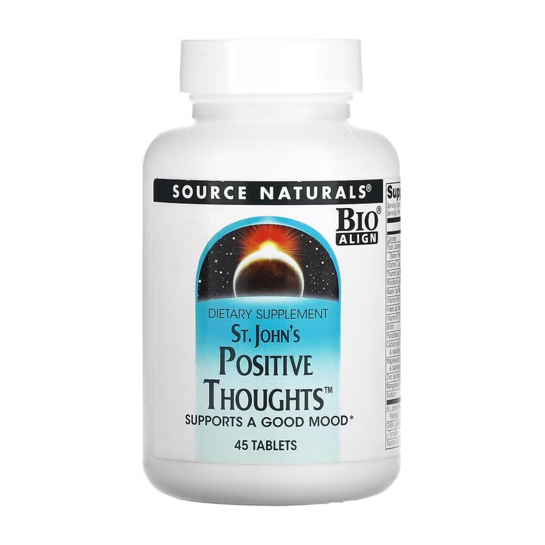 Поддержка нервной системы Source Naturals St. John's Positive Thoughts 45 таб.
