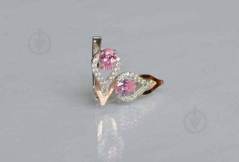 Серебряные серьги Sil с золотыми накладками 132s-7 Розовый (Sil-722)