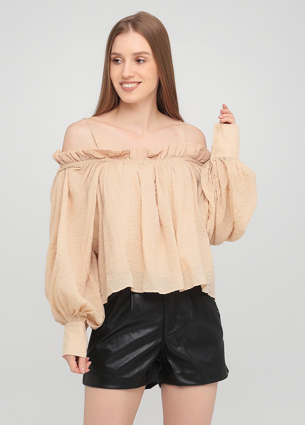 Блузка H&M L Бежевий (2000001257579)