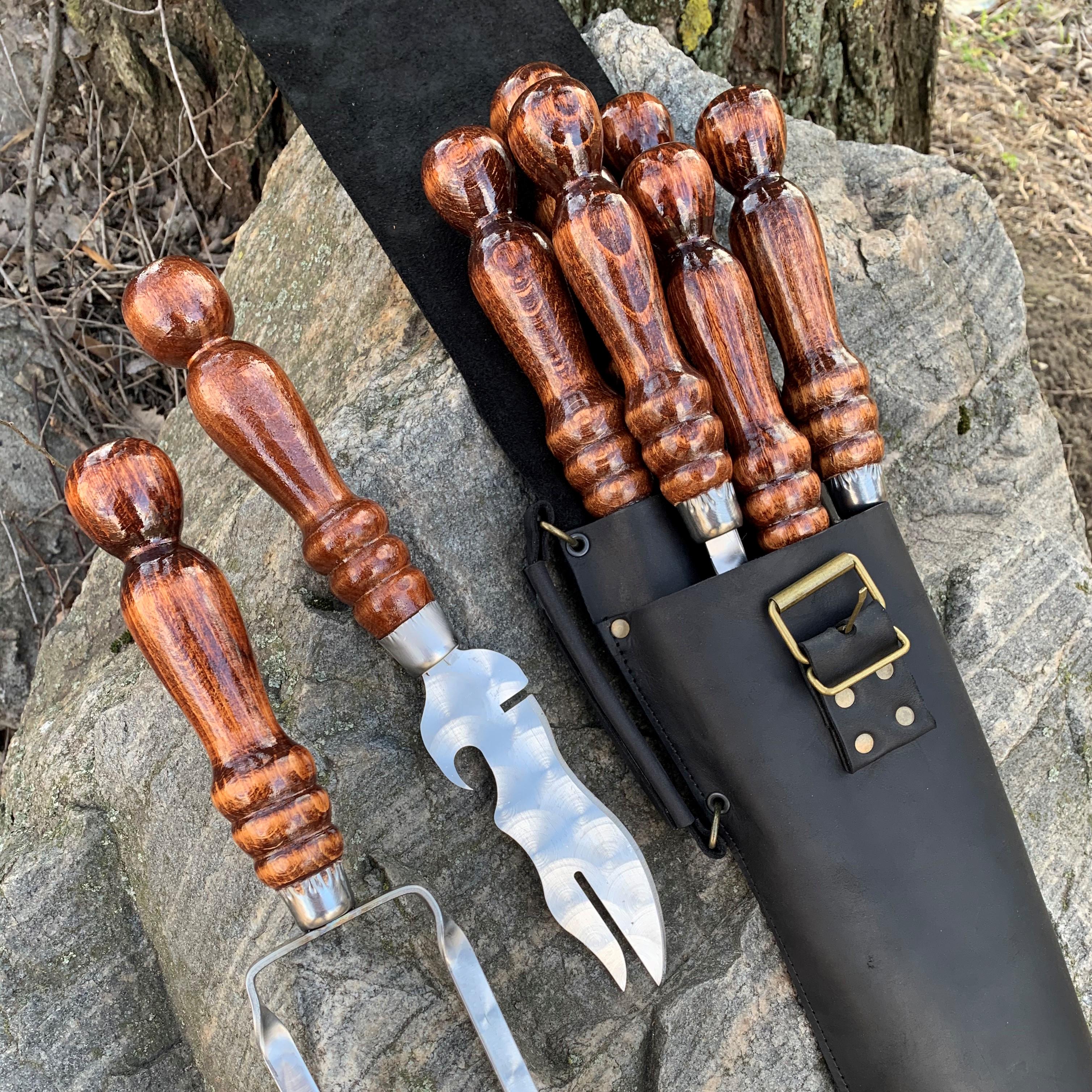 Набір шампурів Колчан Мах Gorillas BBQ в шкіряному чохлі Black - фото 7 Набір шампурів Колчан Мах Gorillas BBQ в шкіряному чохлі Black - фото 7