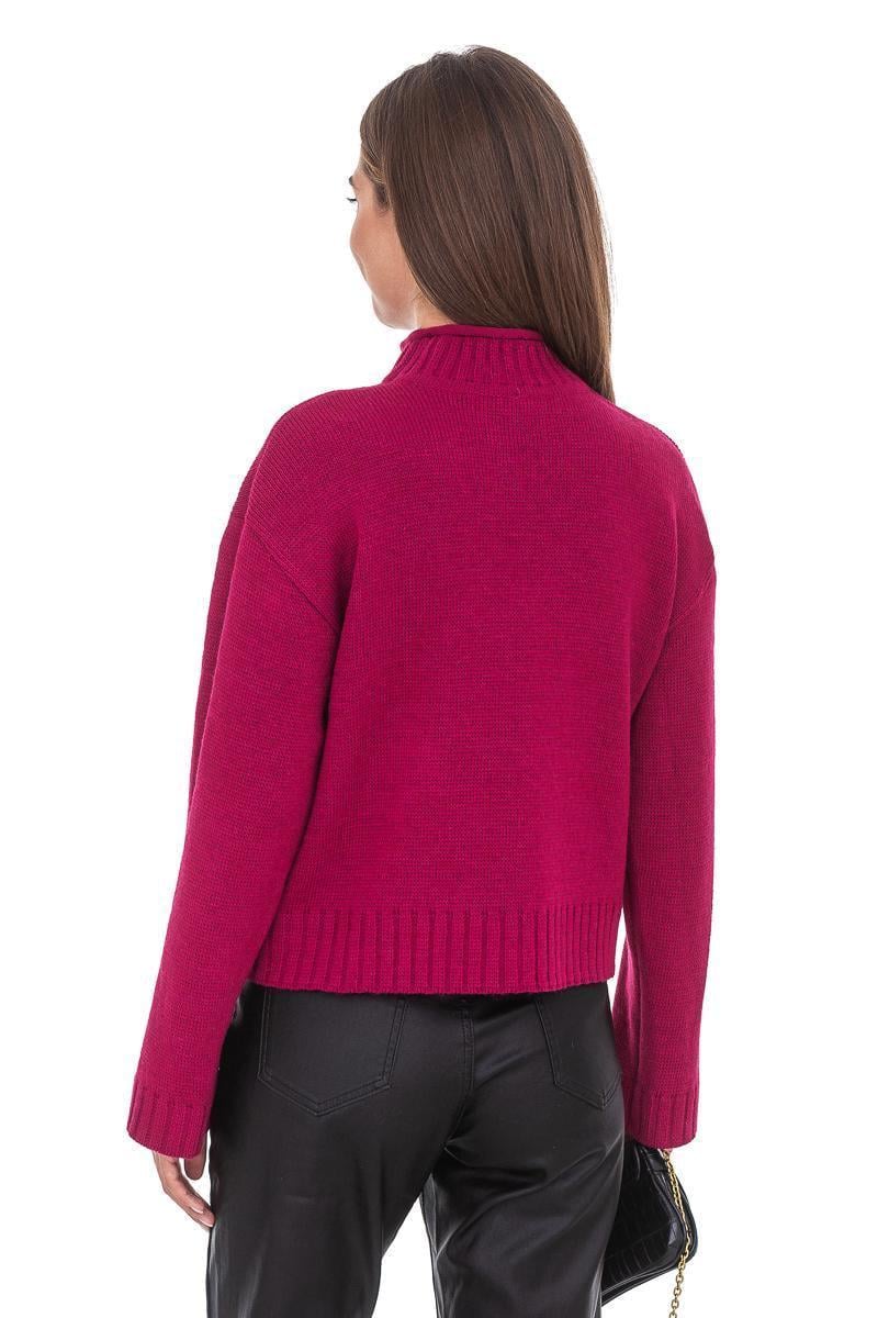 Свитер женский SVTR с воротником-стойкой р. 50-52 Малиновый (511) - фото 3 Свитер женский SVTR с воротником-стойкой р. 50-52 Малиновый (511) - фото 3