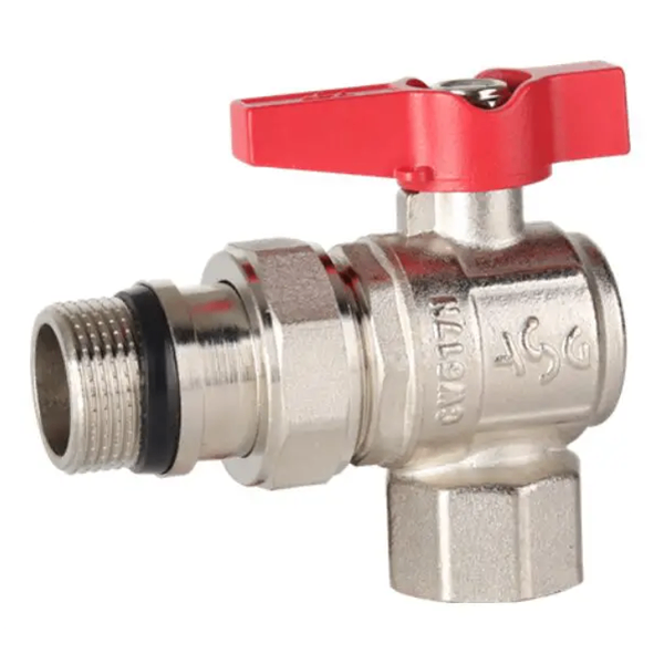 Кран з американкою ASG 1" ВЗ кутовий латунь (6552972) Кран з американкою ASG 1" ВЗ кутовий латунь (6552972)