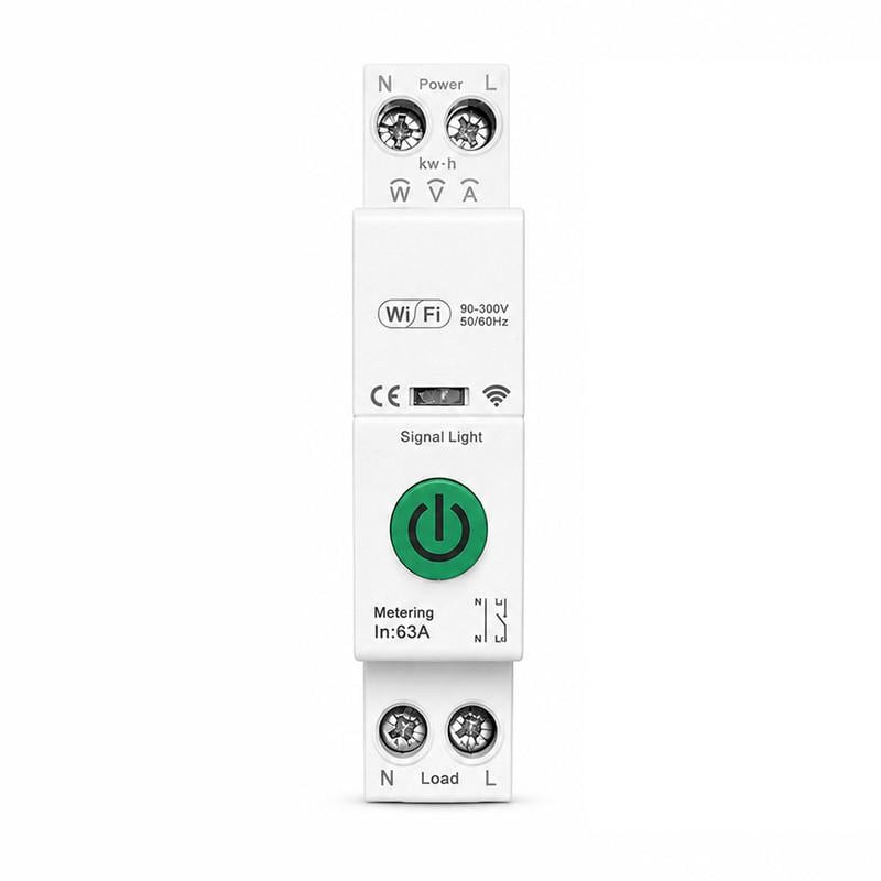 Выключатель умный WiFi Tuya с полной защитой/счетчиками/таймером 1P+N 63A 230V Smart Life/Tuya (TY-VAP)