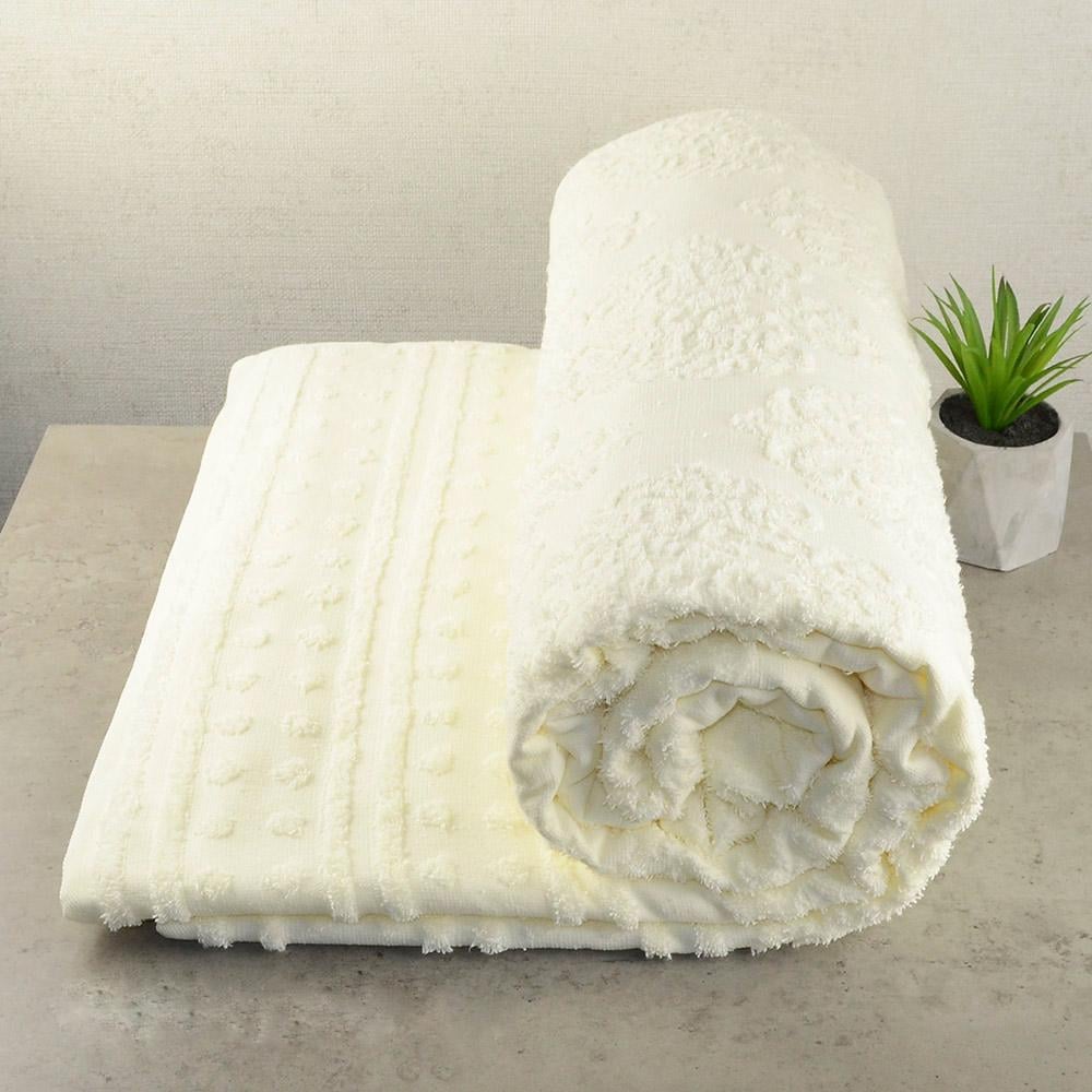 Покрывало жаккардовое махровое GM Textile 200x220 см Ваниль
