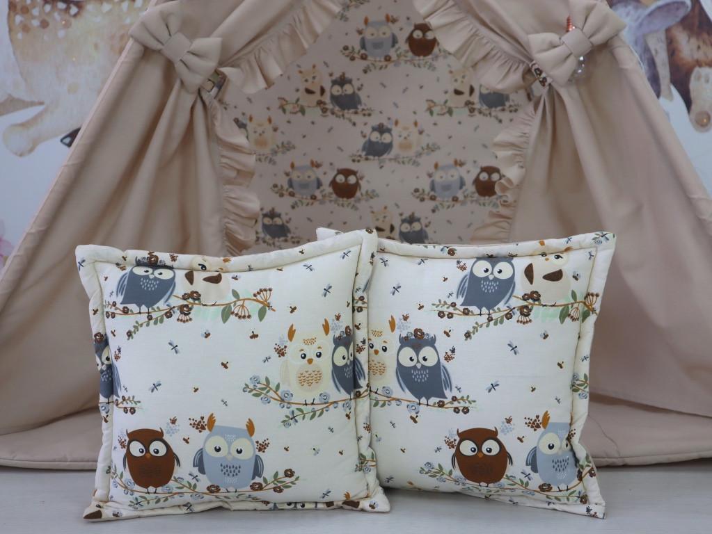 Вігвам дитячий для дівчинки Совуня з матрацом і подушками - фото 5 Вігвам дитячий для дівчинки Совуня з матрацом і подушками - фото 5