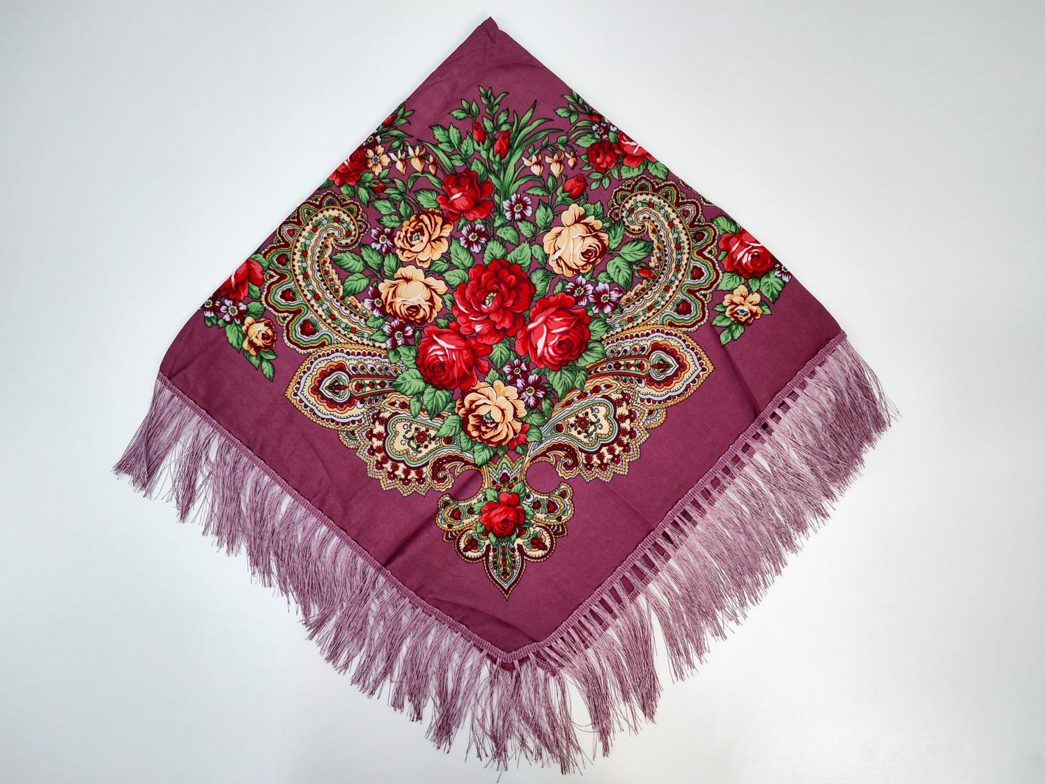 Платок кружево из роз 120х120 см Розовый М40 (29416885)