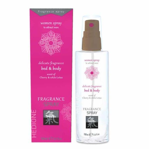 Спрей для тела и кровати HOT Fragrance Вишня и белый лотос с феромонами и афродизиаками 100 мл