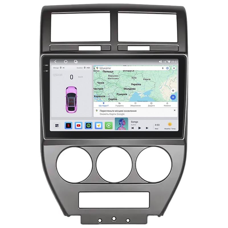 Автомагнитола штатная Lesko для Jeep Compass I 2006-10" 4/64 QLED CarPlay/4G/Wi-Fi/GPS 360°