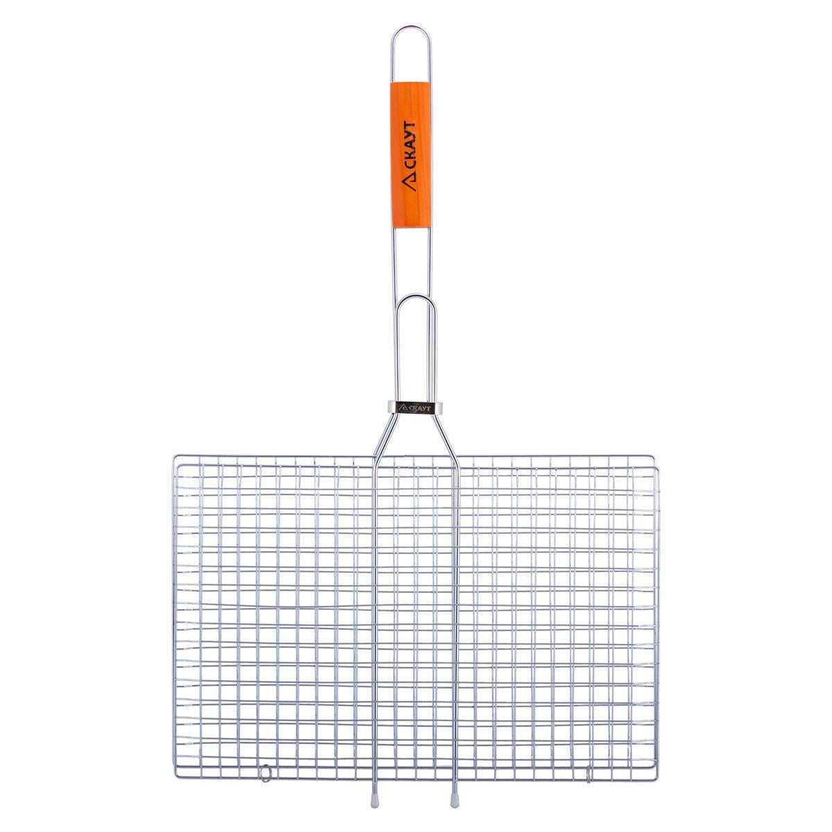 Решетка для гриля Скаут для овощей с деревянной ручкой 40х26х2 см (0716)