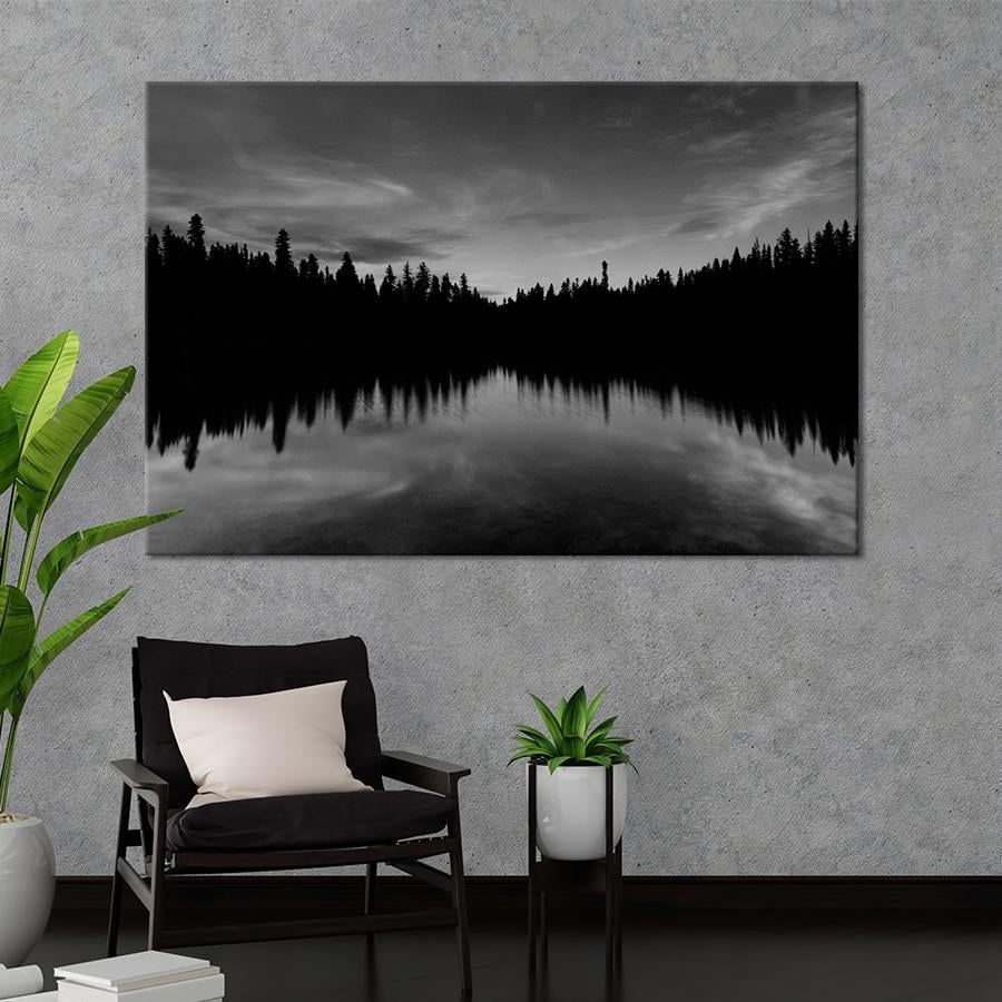 Картина природа Силуэты деревьев на берегу озера 120x80 см (A1160-1)
