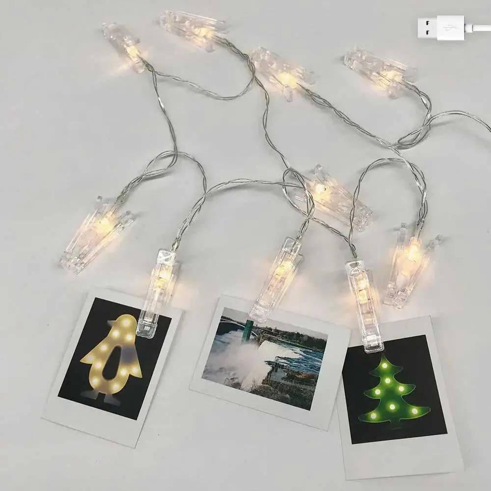 Гірлянда з прищіпками 4,5 м 20 ламп від USB тепле жовте світло (2b2161d0) - фото 6