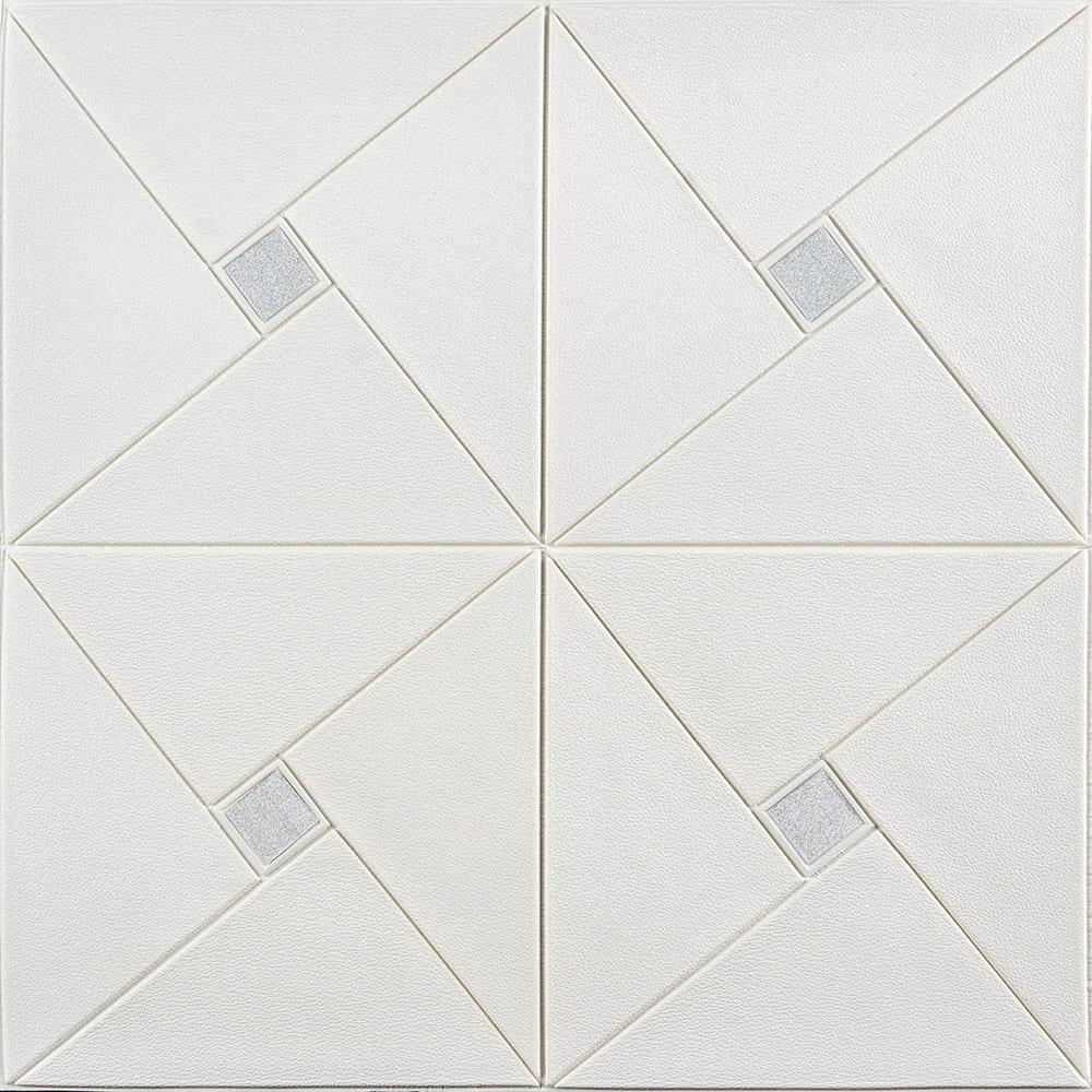3D-панель самоклеющаяся Sticker Wall Ромбы/Квадраты 700х700х7 мм Белый (Панель-372)