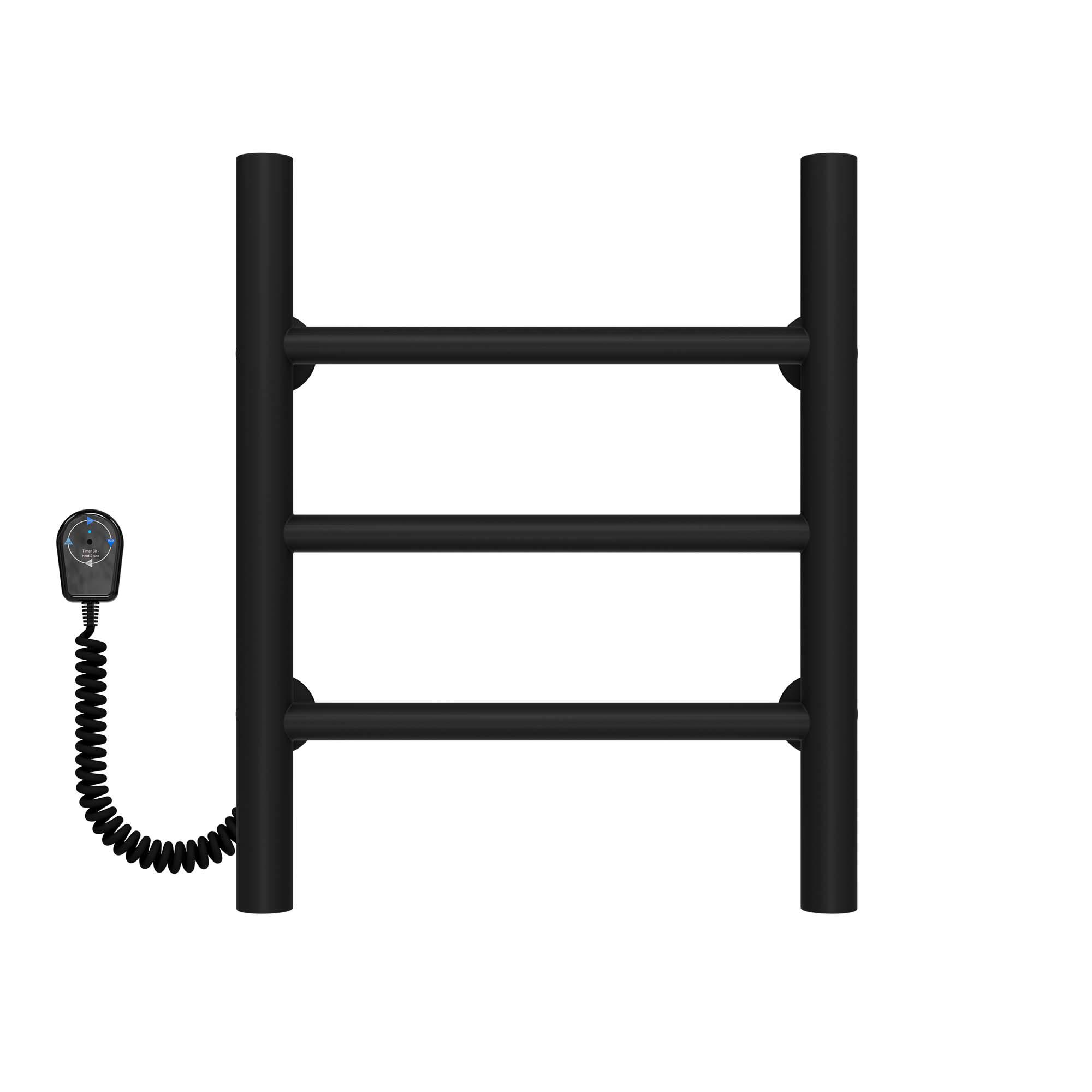 Полотенцесушитель электрический Deffi Орион П3 EF16 левое подключение нержавеющая сталь 400х400 мм Черный (C.OR.40.40.3.EBL5)