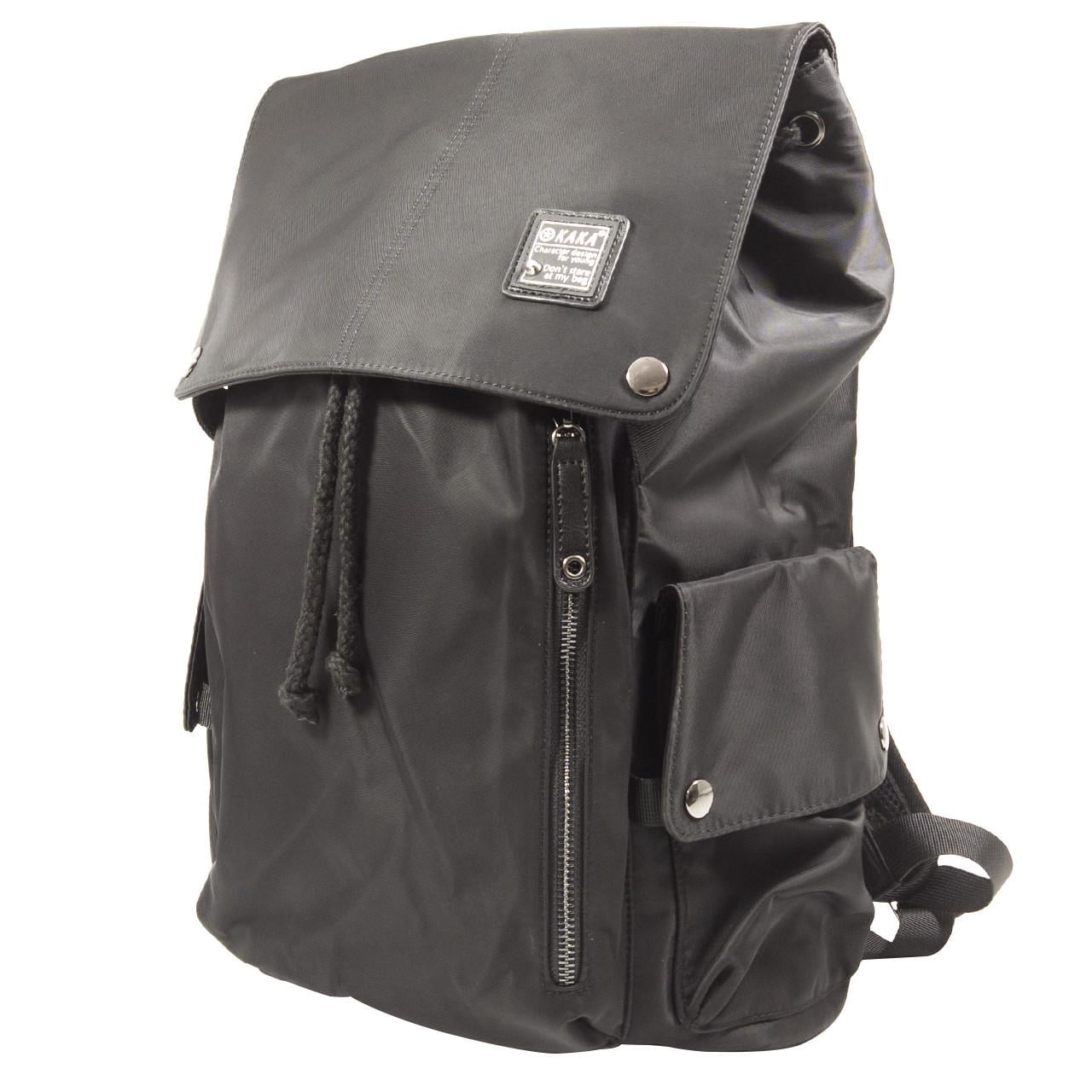 Рюкзак городской KAKA 2209 Black 15.6" для ноутбука туризма школы Backpack на кнопках водостойкая ткань